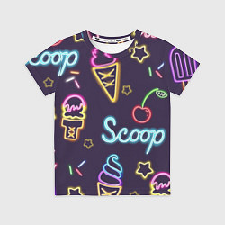 Футболка детская Мороженное неон, цвет: 3D-принт