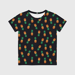 Футболка детская Ананасы Паттерн, цвет: 3D-принт