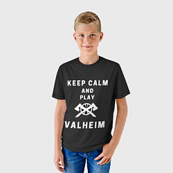 Футболка детская Keep calm and play Valheim, цвет: 3D-принт — фото 2