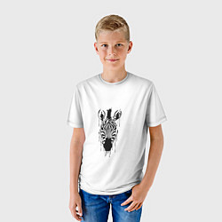 Футболка детская Зебра минимализм, цвет: 3D-принт — фото 2