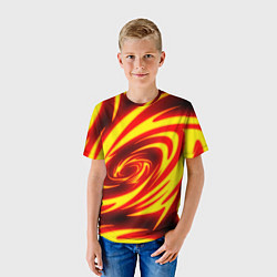 Футболка детская ОГНЕННЫЕ ВОЛНЫ FIRE STRIPES, цвет: 3D-принт — фото 2