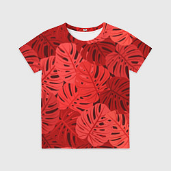 Футболка детская Тропические листья Монстера, цвет: 3D-принт