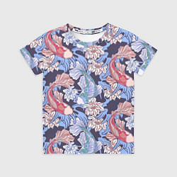 Футболка детская Карпы КОИ и цветки Лотоса, цвет: 3D-принт