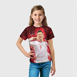 Футболка детская Lewandowski Левандовски 9, цвет: 3D-принт — фото 2