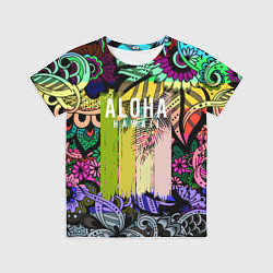 Футболка детская АЛОХА ГАВАЙИ ALOHA HAWAII, цвет: 3D-принт