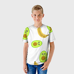 Футболка детская Банан и Авокадо, цвет: 3D-принт — фото 2