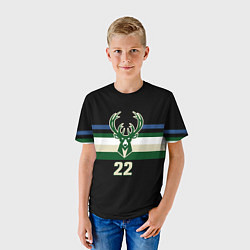 Футболка детская Milwaukee Bucks форма Крис Миддлтон, цвет: 3D-принт — фото 2
