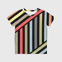 Футболка детская Абстрактный полосатый узор, цвет: 3D-принт