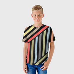 Футболка детская Абстрактный полосатый узор, цвет: 3D-принт — фото 2