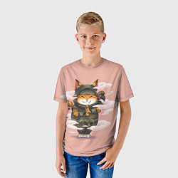 Футболка детская Кот ниндзя, цвет: 3D-принт — фото 2