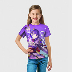 Футболка детская Genshin Impact, Сёгун Райдэн, цвет: 3D-принт — фото 2