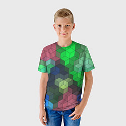 Футболка детская Разноцветный геометрический уз, цвет: 3D-принт — фото 2