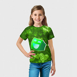 Футболка детская Geometry Dash: Green Love Z, цвет: 3D-принт — фото 2