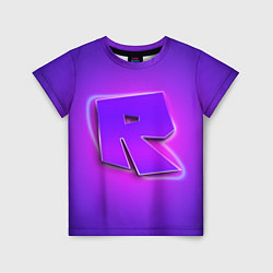 Футболка детская ROBLOX NEON LOGO РОБЛОКС, цвет: 3D-принт