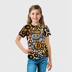 Футболка детская BitCoin кот, цвет: 3D-принт — фото 2