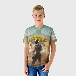 Футболка детская PUBG СОЛДАТ В ШЛЕМЕ ПАБГ, цвет: 3D-принт — фото 2