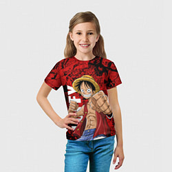 Футболка детская Манки Д Луффи, One Piece, цвет: 3D-принт — фото 2