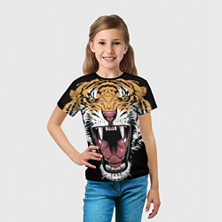 Футболка детская Оскал амурского тигра, цвет: 3D-принт — фото 2