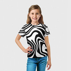 Футболка детская Черно-белые полосы Black and white stripes, цвет: 3D-принт — фото 2