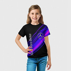 Футболка детская MERCEDES-BENZ МЕРСЕДЕС-БЕНЗ ПУРПУРНЫЙ, цвет: 3D-принт — фото 2