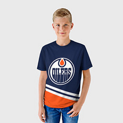 Футболка детская Edmonton Oilers Эдмонтон Ойлерз, цвет: 3D-принт — фото 2