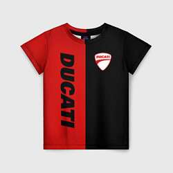 Футболка детская DUCATI BLACK RED BACKGROUND, цвет: 3D-принт