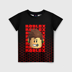 Футболка детская ROBLOX LEGO FACE УЗОР СОТЫ, цвет: 3D-принт