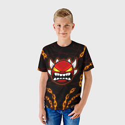 Футболка детская Geometry Dash: Fire Chains, цвет: 3D-принт — фото 2
