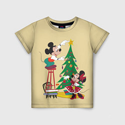 Футболка детская Happy New Year Mickey and Minnie, цвет: 3D-принт