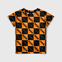 Футболка детская Black Orange Squares, цвет: 3D-принт