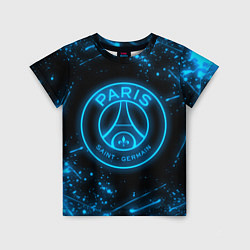 Футболка детская PSG NEON STYLE SPORT ПСГ НЕОН, цвет: 3D-принт