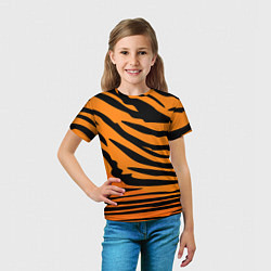 Футболка детская Шкура шерсть тигра, цвет: 3D-принт — фото 2