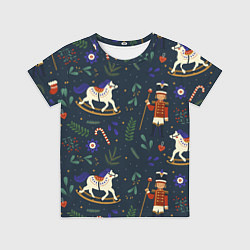Футболка детская Щелкунчик паттерн с лошадкой, цвет: 3D-принт