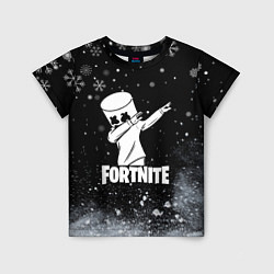 Футболка детская НОВОГОДНИЙ FORTNITE MARSHMELLO, цвет: 3D-принт