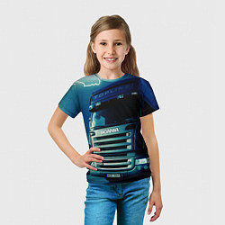Футболка детская SCANIA Дальнобой 2022, цвет: 3D-принт — фото 2