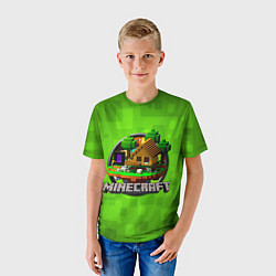 Футболка детская Minecraft Logo Green, цвет: 3D-принт — фото 2