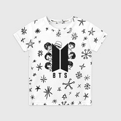 Футболка детская ЛОГОТИП БТС LOGO BTS, цвет: 3D-принт