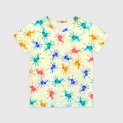 Футболка детская Аксолотль Паттерн Лимонный, цвет: 3D-принт