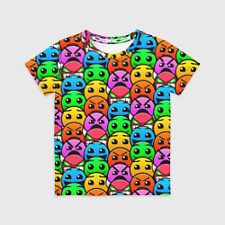 Футболка детская GEOMETRY DASH LEVELS SMILE, цвет: 3D-принт