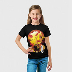 Футболка детская Ренгоку Клинок рассекающий демонов, цвет: 3D-принт — фото 2