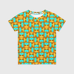 Футболка детская GEOMETRY DASH CLASSIC FACE PATTERN КЛАССИКА, цвет: 3D-принт