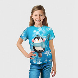 Футболка детская Пингвин - эскимо Новый год, цвет: 3D-принт — фото 2