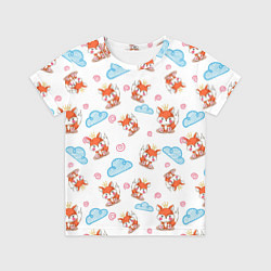 Футболка детская Лисички и облачка, цвет: 3D-принт