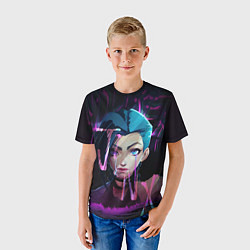 Футболка детская League Of Legends Jinx neon, цвет: 3D-принт — фото 2