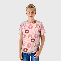 Футболка детская Pink donuts, цвет: 3D-принт — фото 2