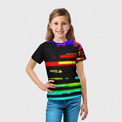 Футболка детская Color fashion glitch, цвет: 3D-принт — фото 2