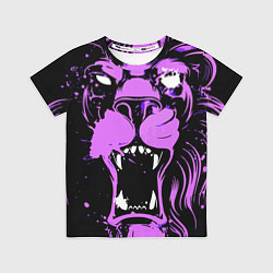 Футболка детская Neon pink lion, цвет: 3D-принт
