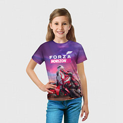 Футболка детская Forza Horizon 5 - sports car and bike, цвет: 3D-принт — фото 2