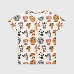 Футболка детская Милые дикие животные, цвет: 3D-принт