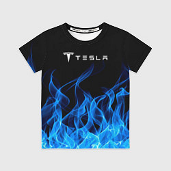 Футболка детская Tesla Fire, цвет: 3D-принт